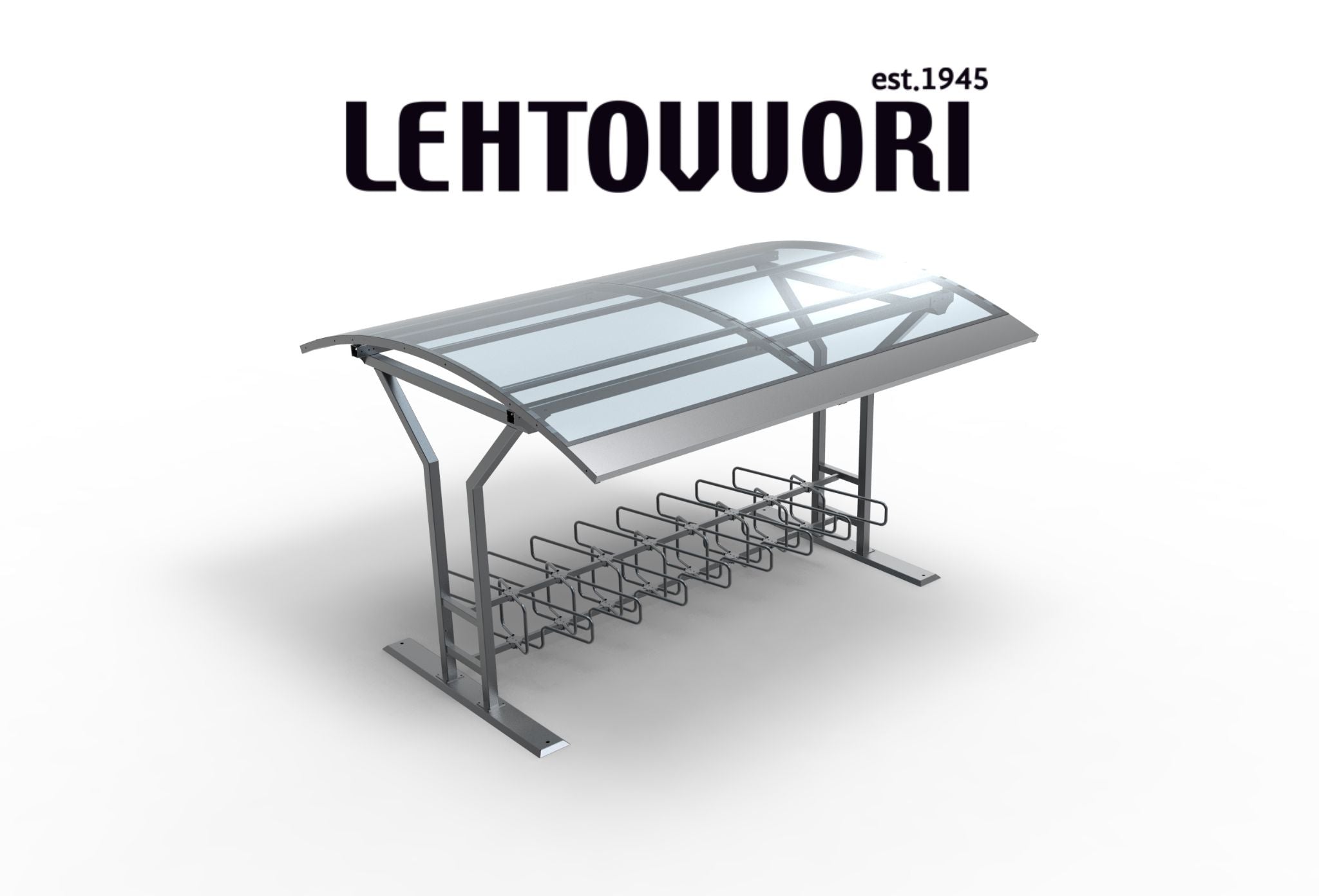 Vario 1 - pyöräkatos 2 m, 1 - puol CubiQ std - pyörätelineet, 4pp, uppoasennus - Lehtovuori