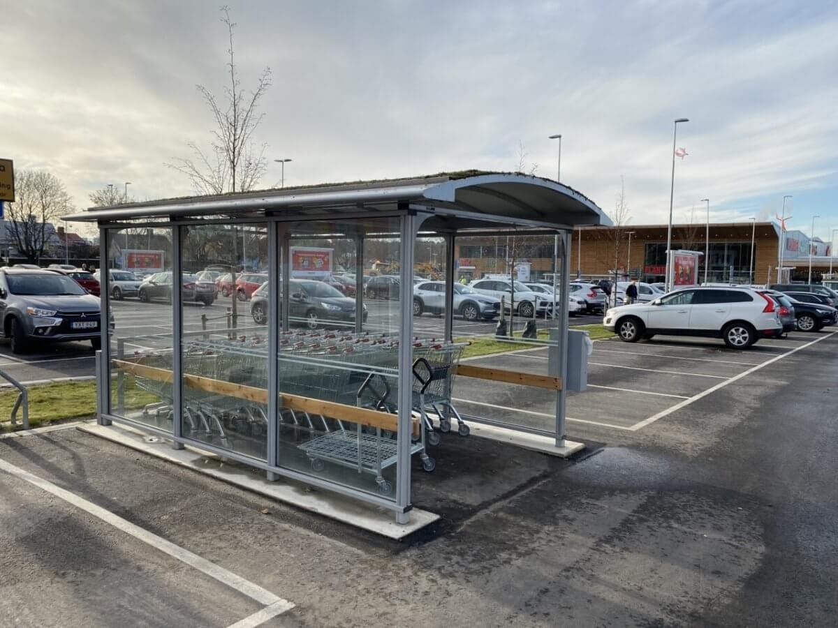 Ostoskärrykatos Light 4,5 m, uppo - tai pinta - asennus betoniharkoilla  - Lehtovuori