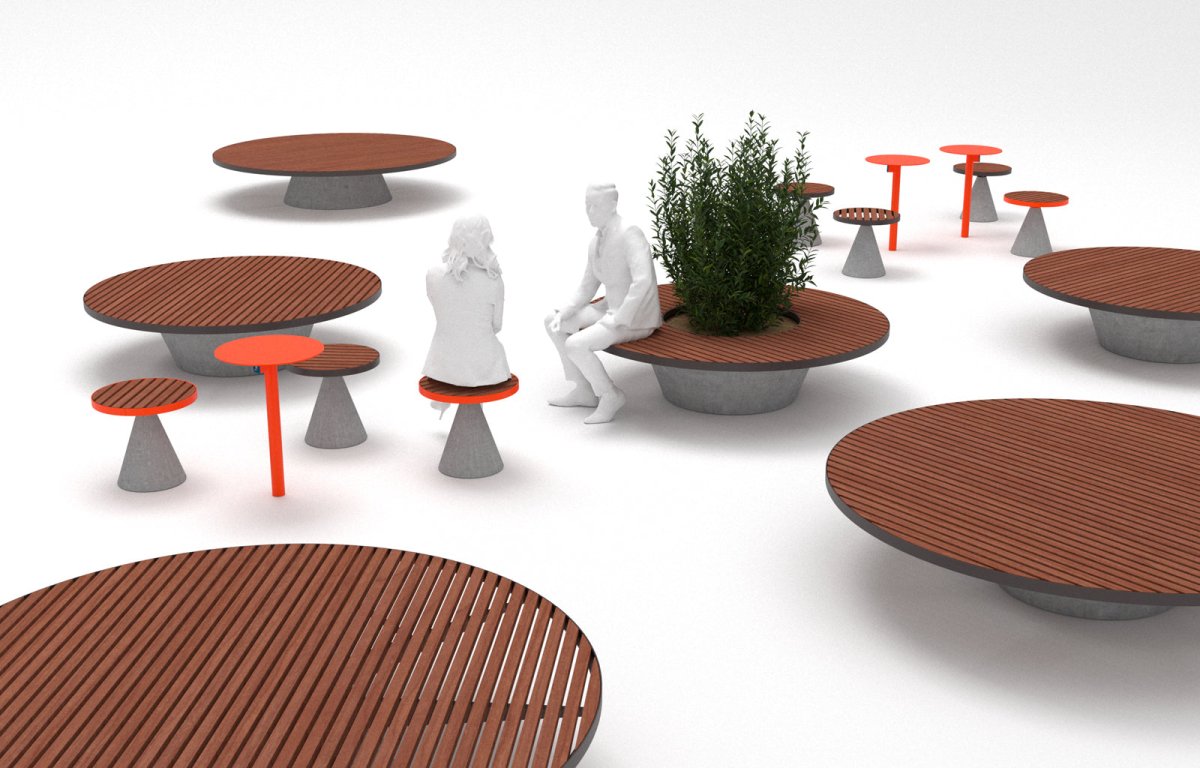 Puistonpenkki mmcité Conics CON310t CON310 - 202001 - ral1000 - 1 - Lehtovuori