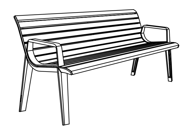 Puistonpenkki mmcité Emau EM156t EM156 - 202000 - ral1000 - Lehtovuori