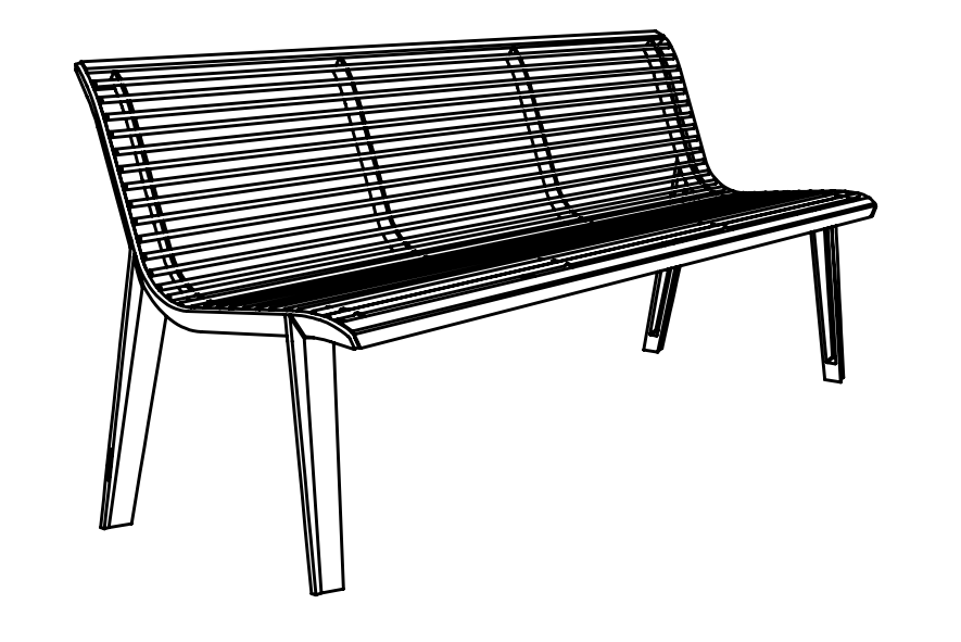 Puistonpenkki mmcité Emau EM251 EM251 - 052000 - ral1000 - Lehtovuori