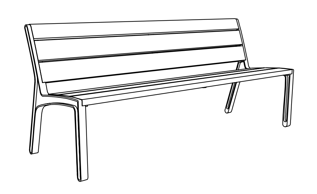 Puistonpenkki mmcité Miela LME151y LME151 - 6L2000 - natural - Lehtovuori