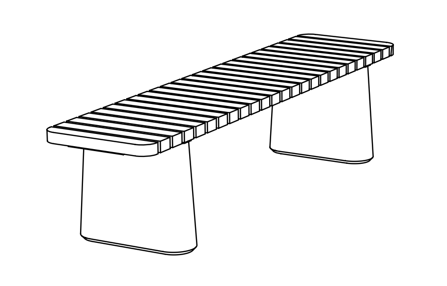 Puistonpenkki mmcité Reforma REF210t REF210 - 202002 - ral1000 - 1 - Lehtovuori