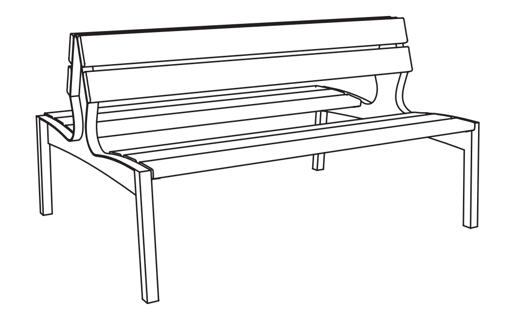 Puistonpenkki mmcité Vera LV351t LV351 - 202000 - ral1000 - Lehtovuori