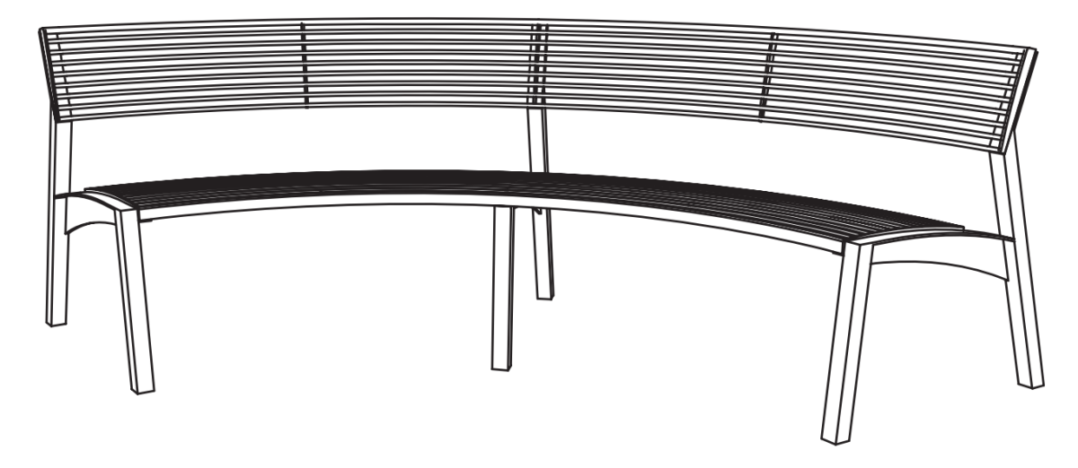 Puistonpenkki mmcité Vera LV535 LV535 - 002000 - ral1000 - Lehtovuori
