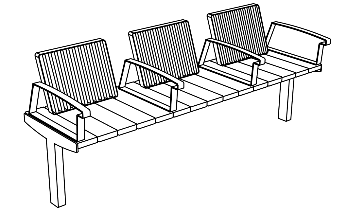 Puistonpenkki mmcité Vera Solo LVS336t LVS336 - 202000 - ral1000 - Lehtovuori