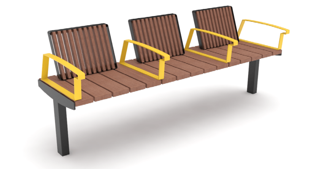 Puistonpenkki mmcité Vera Solo LVS336t LVS336 - 202000 - ral1000 - Lehtovuori