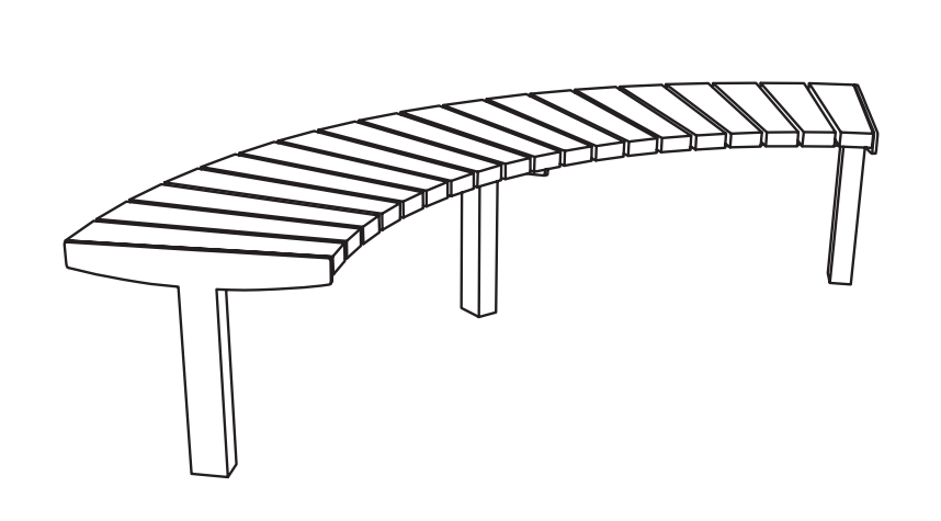 Puistonpenkki mmcité Vera Solo LVS610t LVS610 - 202000 - ral1000 - Lehtovuori