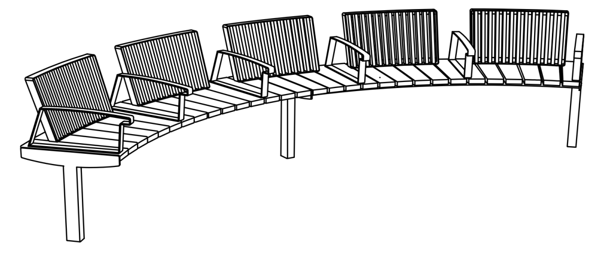 Puistonpenkki mmcité Vera Solo LVS675 - a - t LVS675 - a - 202000 - ral1000 - Lehtovuori