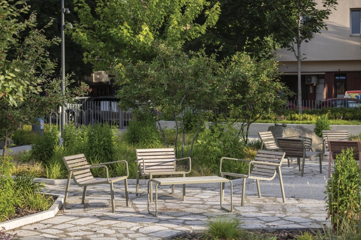 Puistonpöytä mmcité Stack STC110t STC110 - 202000 - ral1000 - Lehtovuori