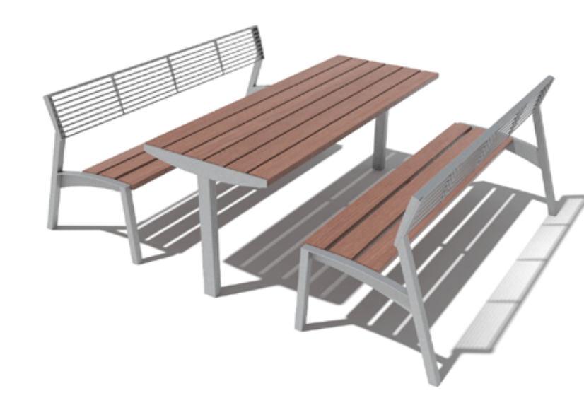 Puistonpöytä mmcité Vera Solo LVS911t LVS911 - 202000 - ral1000 - Lehtovuori