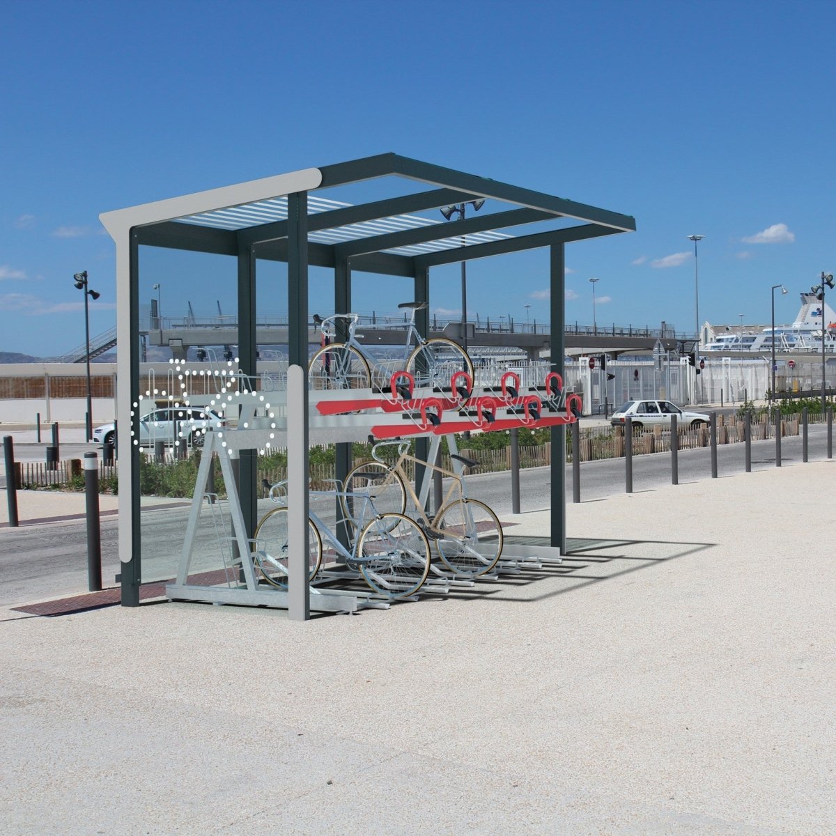 Pyöräkatos mmcité Aureo Velo AE - V360 - 02 - SS AE-V360-SS-202400-ral1000 - Lehtovuori