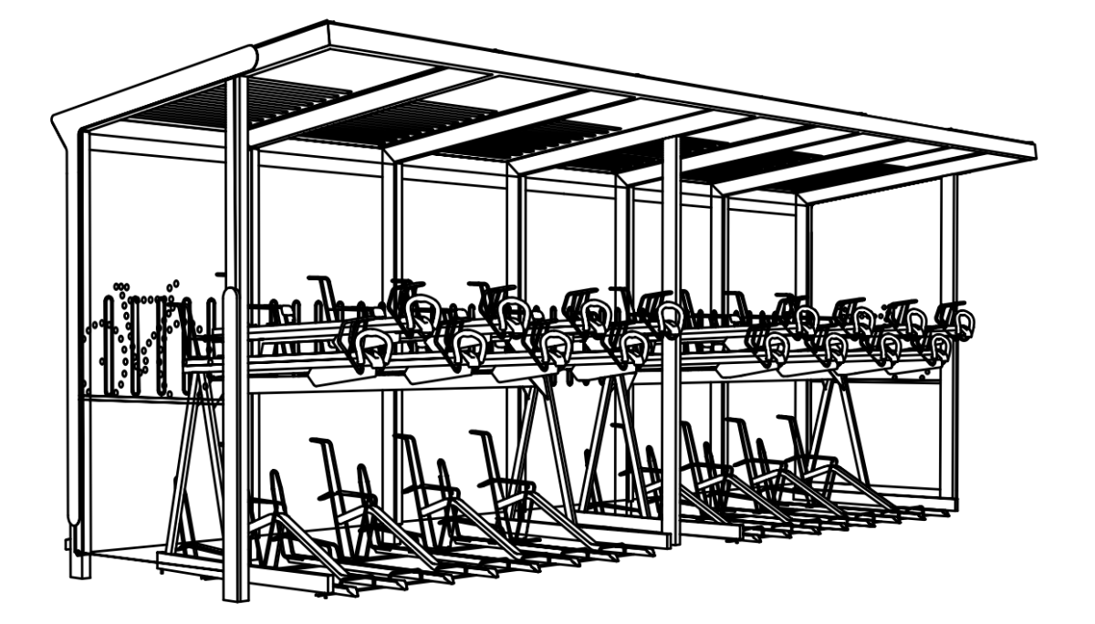 Pyöräkatos mmcité Aureo Velo AE - V660 - 02 - SS AE - V660 - SS - 202400 - ral1000 - Lehtovuori