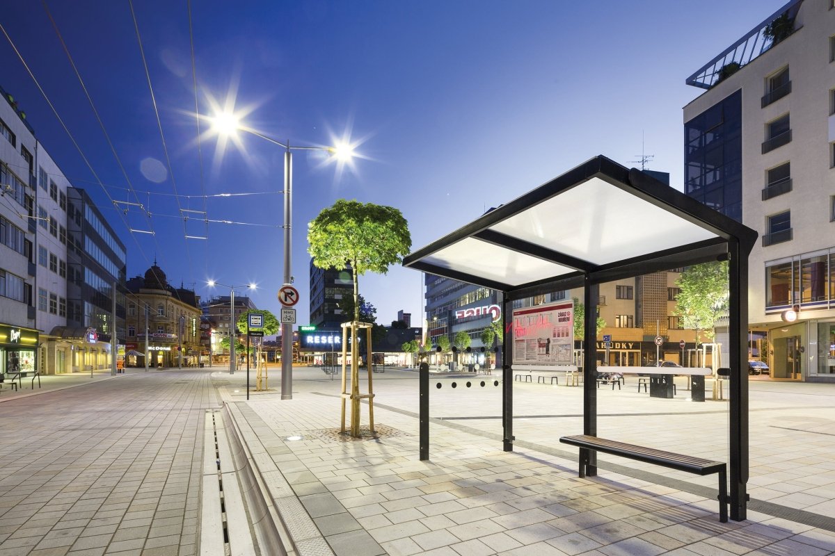 Pysäkkikatos Aureo AE210a - SS AE210a - SS - 202500 - ral1000 - Lehtovuori