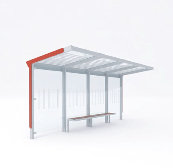 Pysäkkikatos Aureo AE400 - SS AE400 - SS - 202500 - ral1000 - Lehtovuori