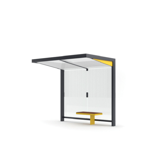 Pysäkkikatos mmcité Nubo NUB200 - SS NUB200 - SS - 202500 - ral1000 - Lehtovuori