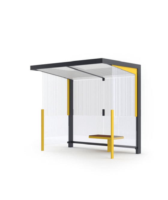 Pysäkkikatos mmcité Nubo NUB210a - SS NUB210a - SS - 202500 - ral1000 - Lehtovuori