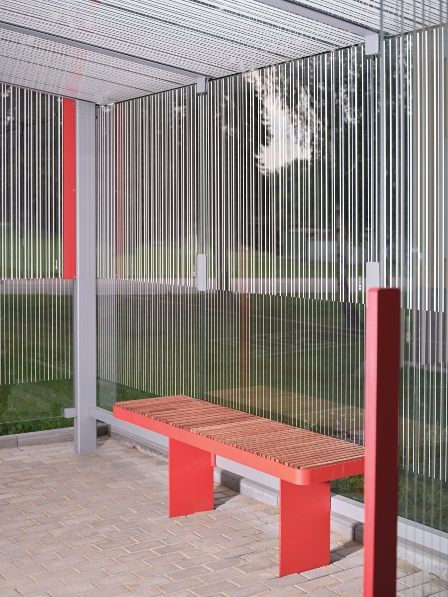 Pysäkkikatos mmcité Nubo NUB310a - SS NUB310a - SS - 202500 - ral1000 - Lehtovuori