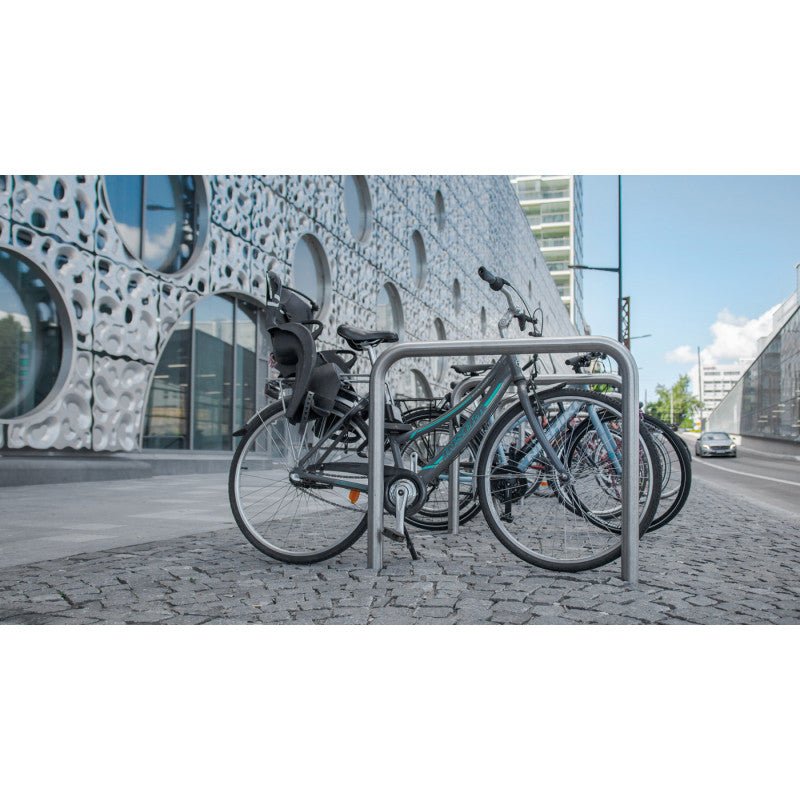 Runkolukittava pyöräteline U2, rst, L1000K900, Kiskoasennus - Lehtovuori