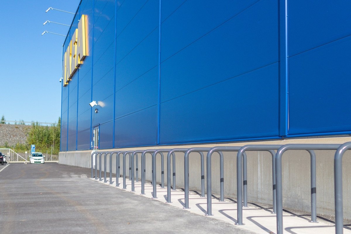 Runkolukittava pyöräteline U2, znm, L1000xK900, Pinta - asennettava - Lehtovuori