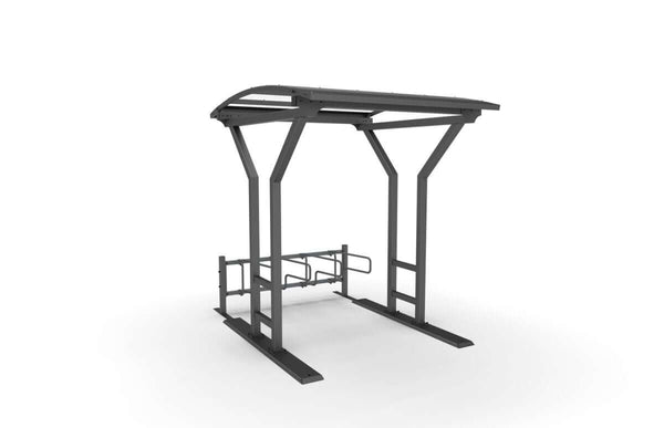 Pyöräkatos Vario 1, 2 m, 1-puol CubiQ Std -pyörätelineet, 4pp, pinta-asennus